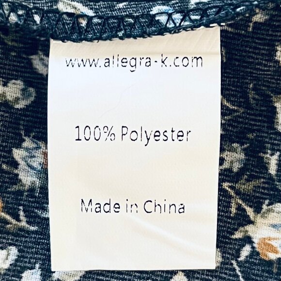 Allegra K Long Sleeve Blue Floral Blouse, Tie Closure (XL) NWT - Picture 12 of 14